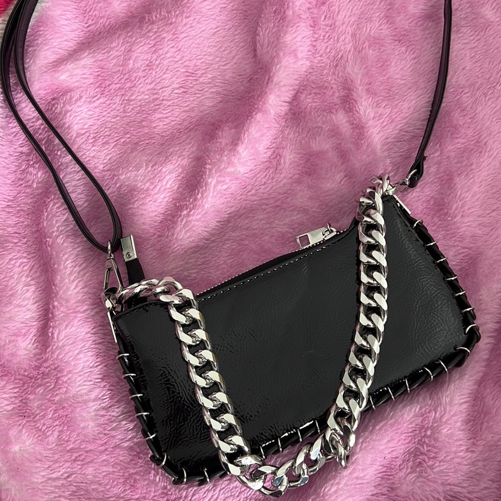 Black Chain Shoulder / Crossbody Bag